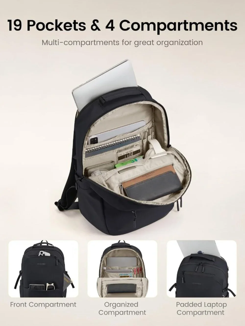 Stylish Women's Laptop Backpack with Tumbler Holder | Work & Travel Bag